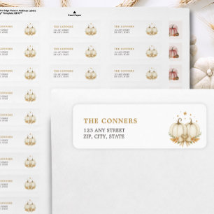 White Pumpkins Twin Baby Shower Return Address Return Address Label