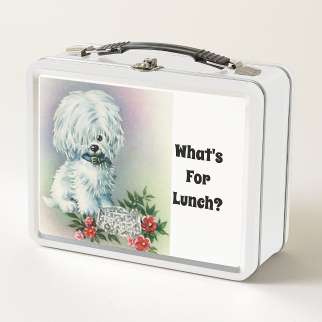White Pup Metal Lunchbox (Front)