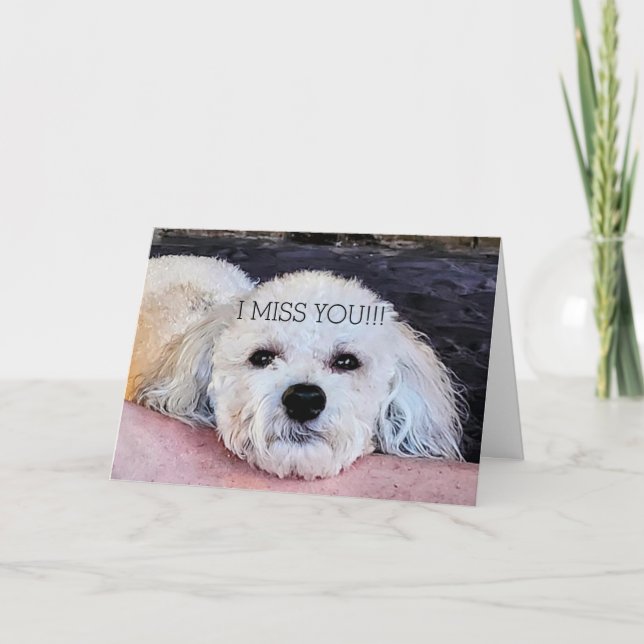 WHITE PUP MISSING YOU CARD (Front)