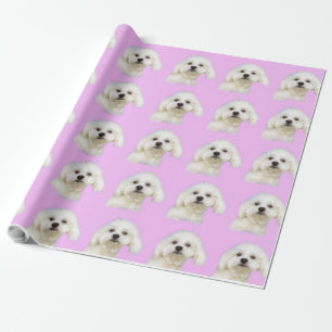 White Puppy #Maltese Wrapping Paper