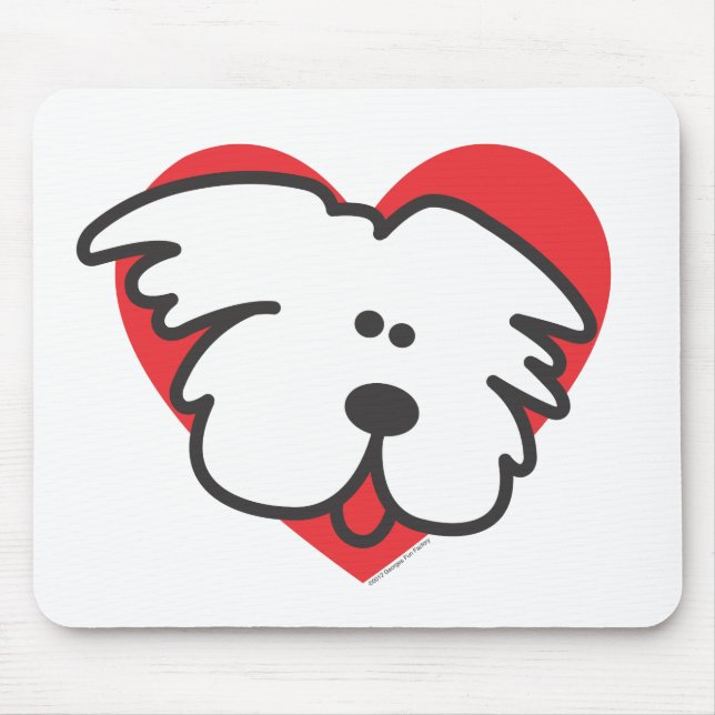 White Puppy Mouse Pad (Front)