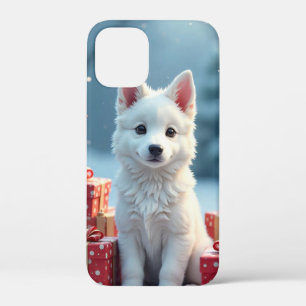 White Puppy Snow Gifts Holiday Everyday Use iPhone 12 Mini Case