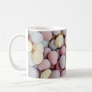 White, purple, and yellow stones coffee mug