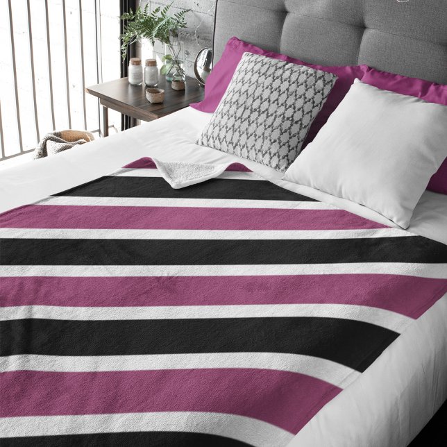 White Purple Black Diagonal Stripes Small Blanket (Creator Uploaded)