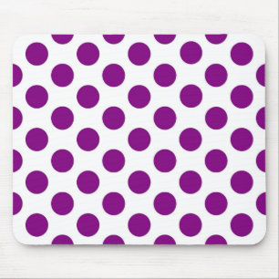 White purple polka dots - Mousepad