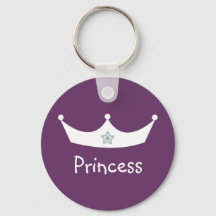 White & purple Princess crown key chain