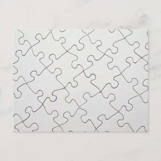 White puzzle postcard (Front)
