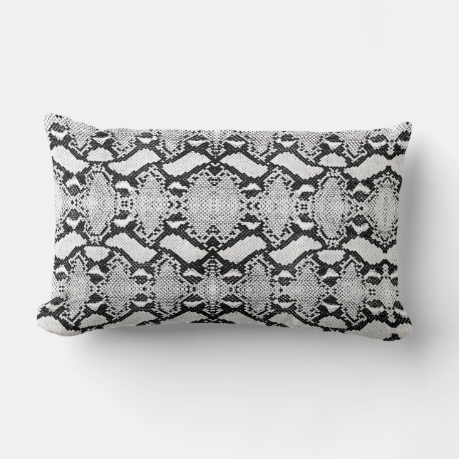 White Python Exotic Snakeskin Lumbar Cushion (Front)