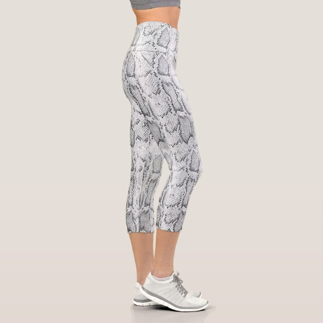 White Python Snake Skin Capri Leggings (Right)
