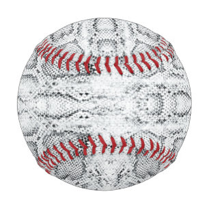 White Python Snake Skin Print Baseball