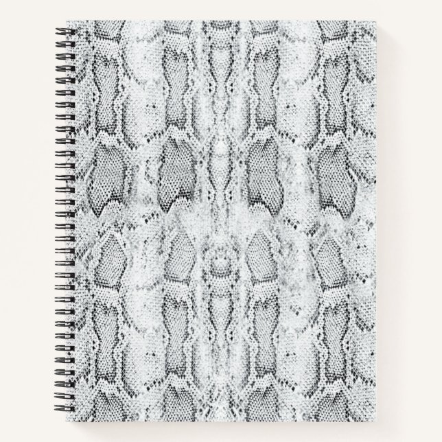 White Python Snake Skin Print Notebook (Front)