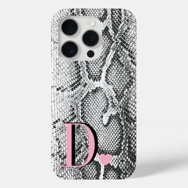 White Python Snake Skin - Rich Elegant Monogramed Case-Mate iPhone Case (Back)