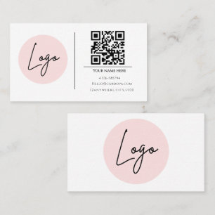 White QR Code Business Card Modern Scan Me Card