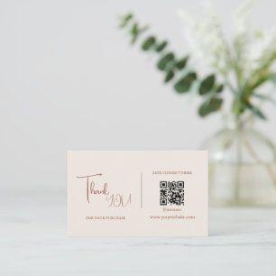 White QR Code Thank You Card Discount Code 