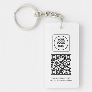 White QR   Professional Business Logo Design Key Ring