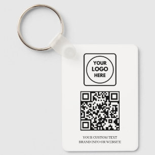 White QR Professional Business Logo Design Key Ring