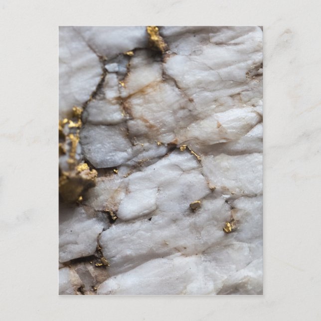 White Quartz with Gold Veining Postcard (Front)
