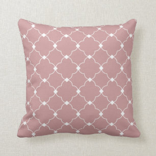 White Quatrefoil Pattern Cushion