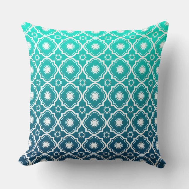 White Quatrefoil Pattern Cushion (Front)