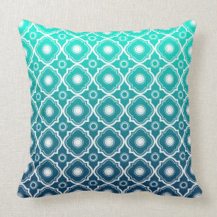 White Quatrefoil Pattern Cushion
