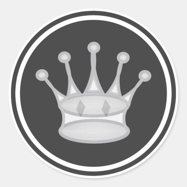White Queen Chess Piece Classic Round Sticker (Front)