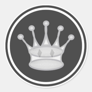 White Queen Chess Piece Classic Round Sticker