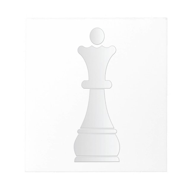 White queen chess piece notepad (Front)