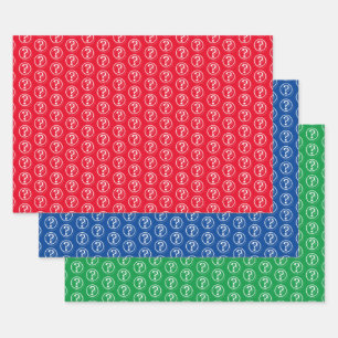 White Question Marks Pattern 3D Wrapping Paper Sheet