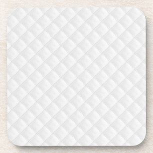 White Quilted Leather Coaster