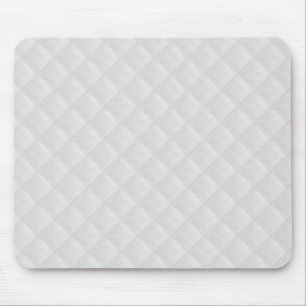 White Quilted Leather Mouse Pad