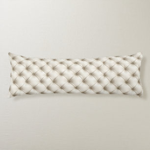White Quilted Leather Pattern Body Cushion
