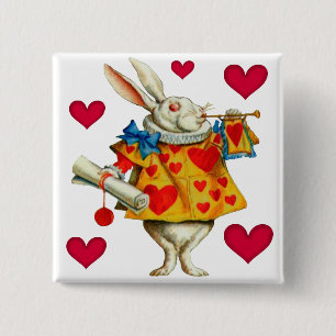 White Rabbit 1 15 Cm Square Badge