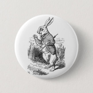White Rabbit 6 Cm Round Badge