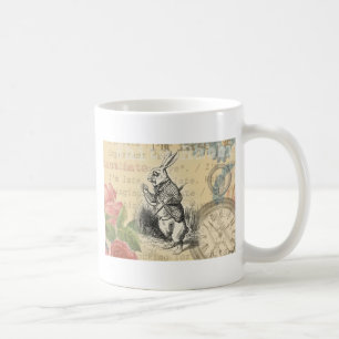 White Rabbit Alice Adventures Wonderland Art Coffee Mug