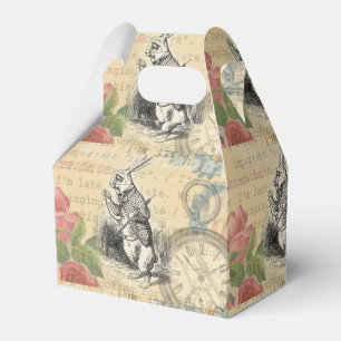 White Rabbit Alice Adventures Wonderland Art Favour Box