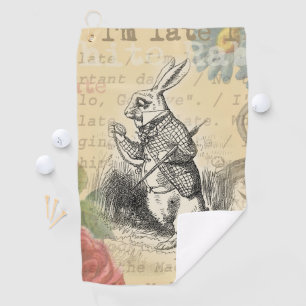 White Rabbit Alice Adventures Wonderland Art Golf Towel