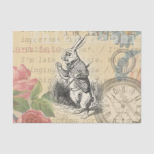 White Rabbit Alice Adventures Wonderland Art Tissue Paper