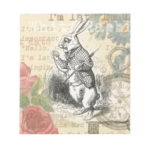 white rabbit alice art wonderland artwork notepad