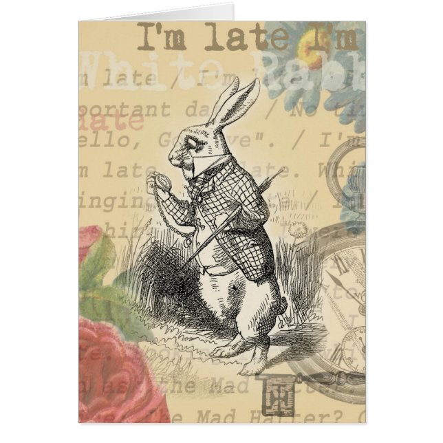 White Rabbit Alice in Wonderland Art (Front)