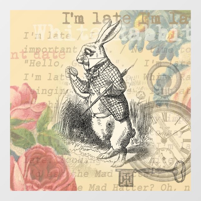 White Rabbit Alice in Wonderland Art (Sheet)