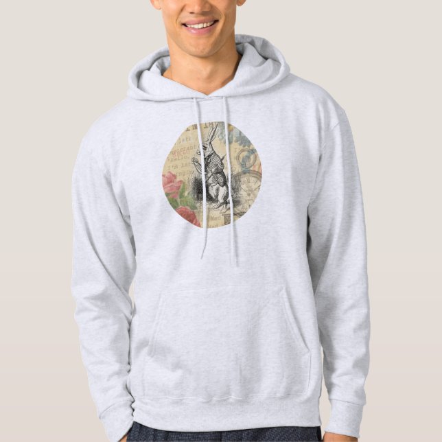 White Rabbit Alice in Wonderland Art Hoodie (Front)