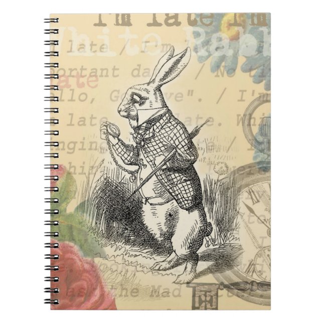 White Rabbit Alice in Wonderland Art Notebook (Front)