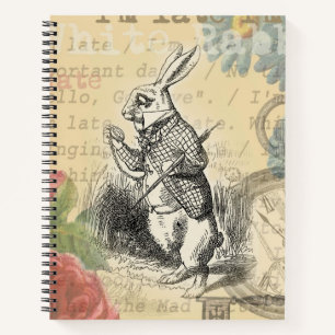 White Rabbit Alice in Wonderland Art Notebook