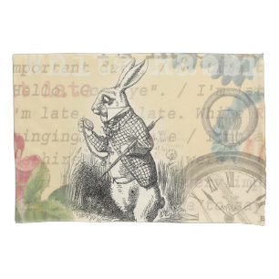 White Rabbit Alice in Wonderland Art Pillowcase