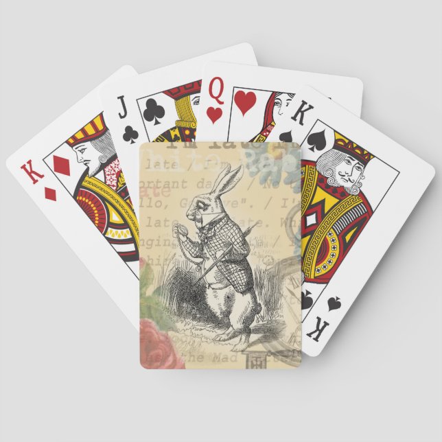 White Rabbit Alice in Wonderland Art Playing Cards (Back)