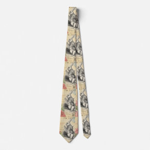 White Rabbit Alice in Wonderland Art Tie
