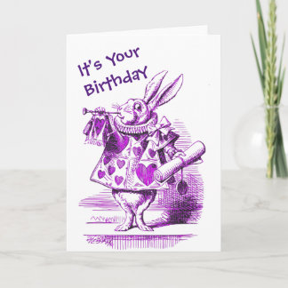 White Rabbit Alice in Wonderland Birthday Card