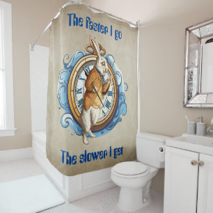 White Rabbit , Alice In Wonderland character. Shower Curtain