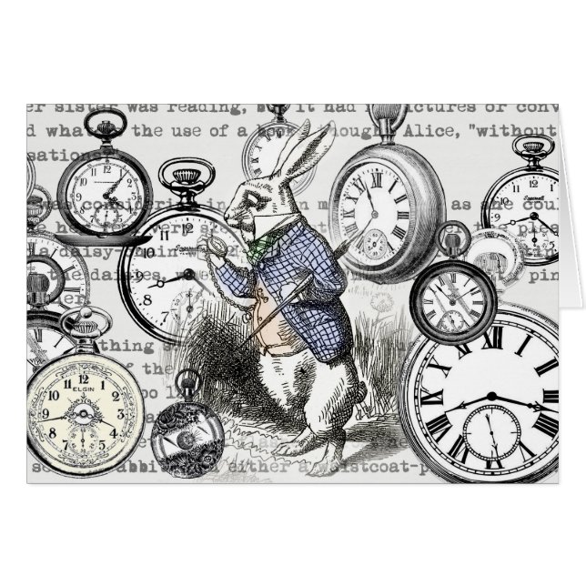 White Rabbit Alice in Wonderland Clocks (Front Horizontal)