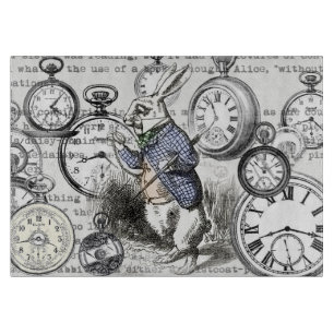 White Rabbit Alice in Wonderland Clocks Cutting Board